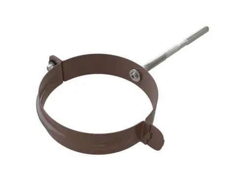 Водосточная система ПВХ, Альта-Профиль, Хомут трубы металл коричневый
