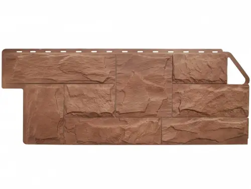 Цокольный сайдинг Гранит ЭКО терракотовый Цокольный сайдинг Гранит ЭКО терракотовый