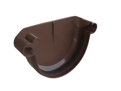Водосточная система ПВХ, Альта-Профиль, Заглушка желоба ПВХ коричневая