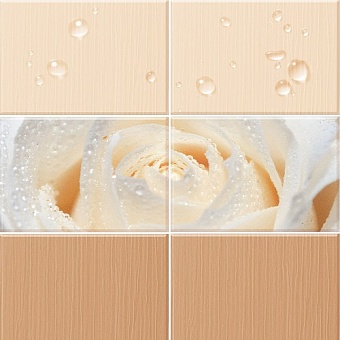 Панель ПВХ Капли росы бежевые Панель ПВХ Капли росы бежевые