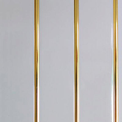 Трехсекционная панель ПВХ белая золото