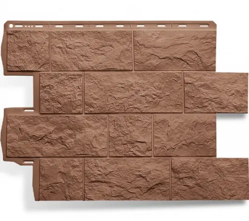 Цокольный сайдинг Туф ЭКО терракотовый Цокольный сайдинг Туф ЭКО терракотовый