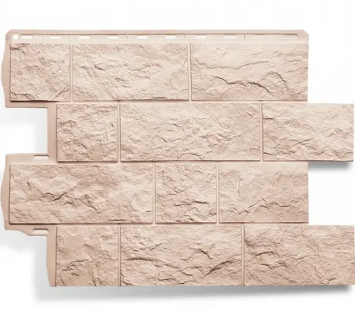 Цокольный сайдинг Туф ЭКО кремовый Цокольный сайдинг Туф ЭКО кремовый