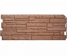 Цокольный сайдинг Скалистый камень ЭКО терракотовый